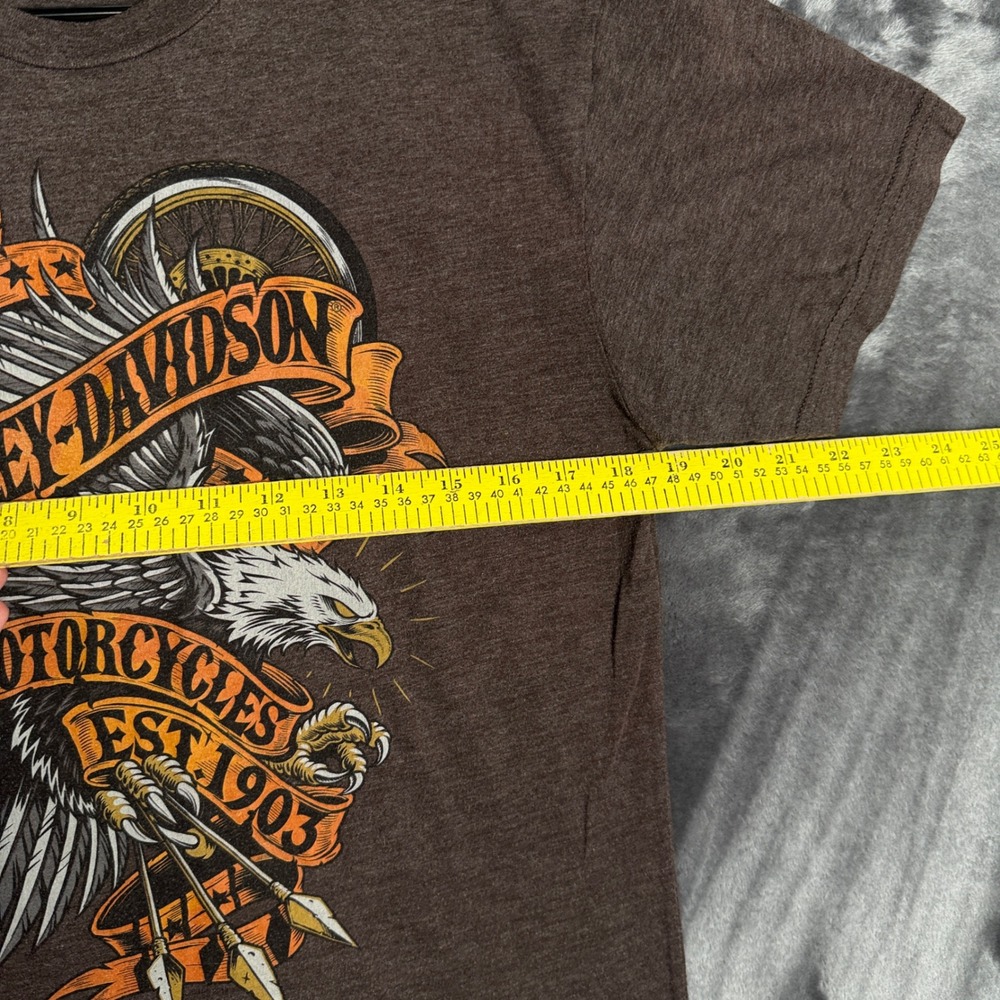 Harley-Davidson Graphic T-Shirt Mens Medium Brown Taboo Alexandria LA 7048 - Picture 5 of 7